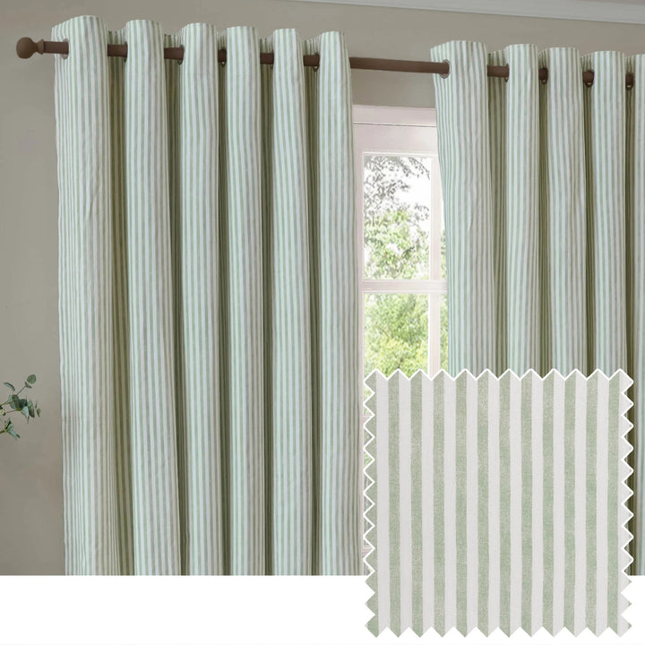 HEBDEN EYELET CURTAINS EUCALYPTUS