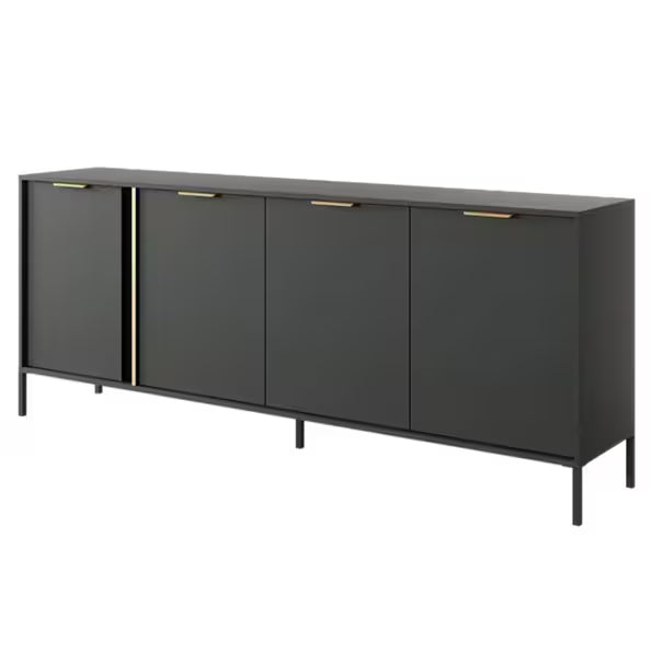 Kech Wooden Sideboard With 4 Doors In Anthracite