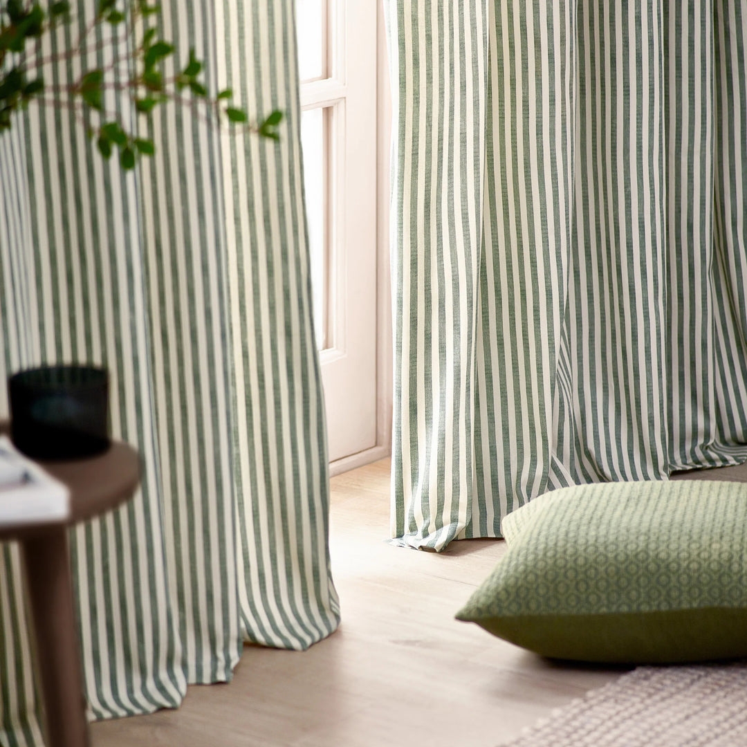 HEBDEN EYELET CURTAINS FOREST GREEN
