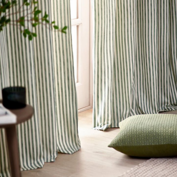 HEBDEN EYELET CURTAINS FOREST GREEN