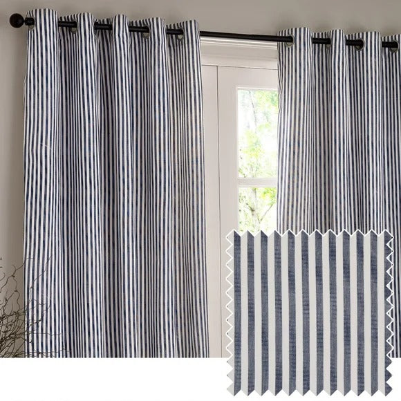 HEBDEN EYELET CURTAINS NAVY