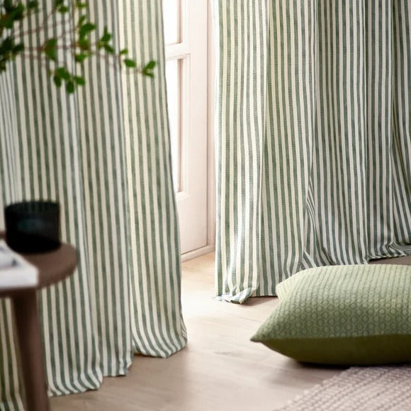 HEBDEN EYELET CURTAINS FOREST GREEN
