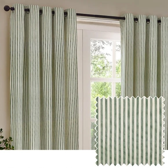 HEBDEN EYELET CURTAINS FOREST GREEN
