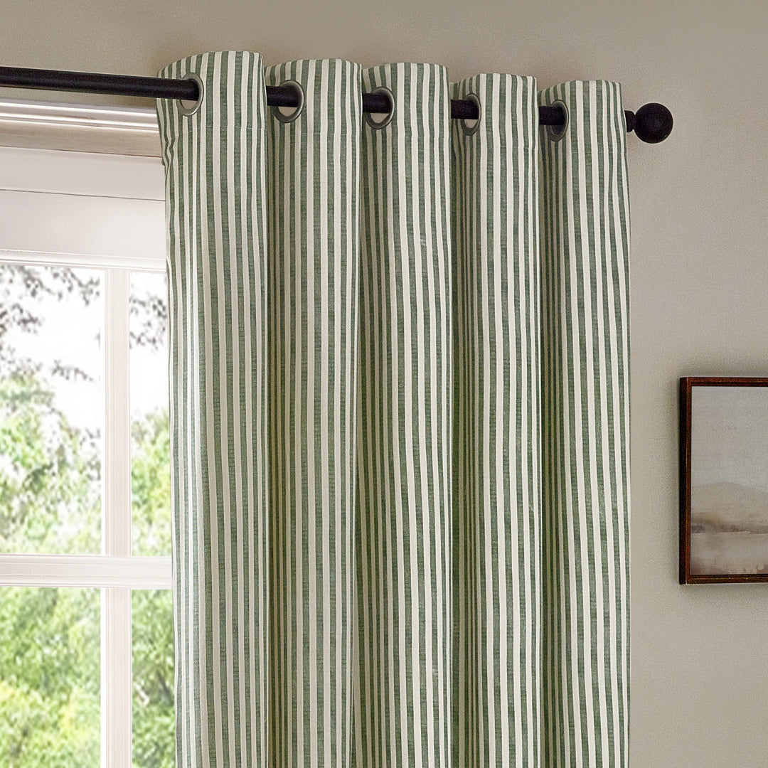 HEBDEN EYELET CURTAINS FOREST GREEN