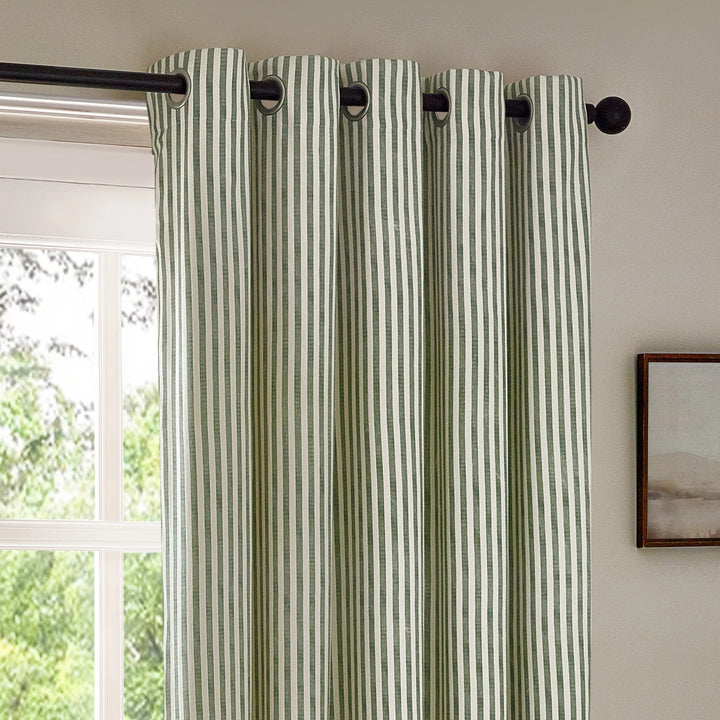 HEBDEN EYELET CURTAINS FOREST GREEN