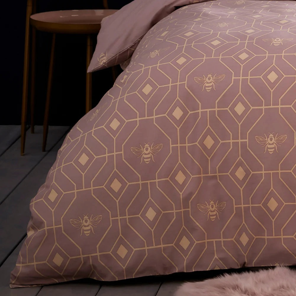 Bee Deco Geometric Duvet Cover Set Blush