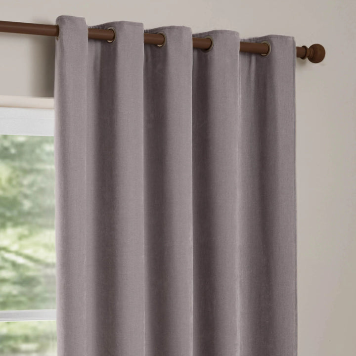 HEAVY CHENILLE EYELET CURTAIN MAUVE