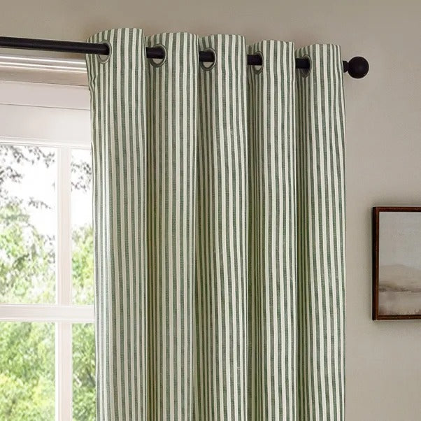 HEBDEN EYELET CURTAINS FOREST GREEN