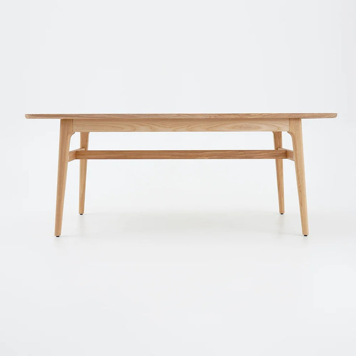 Mid Century Modern 6 - Person Rectangle Wood Outdoor Patio Dining Table in Natural