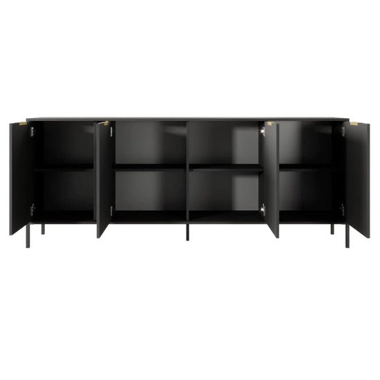 Kech Wooden Sideboard With 4 Doors In Anthracite