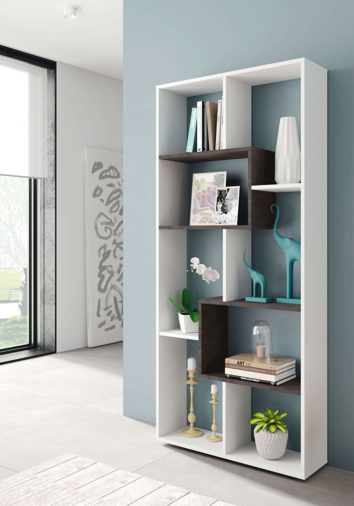 Iris White And Dark Brown Bookcase