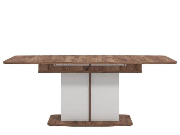 Lily White Gloss And Warm Oak Extending Dining Table
