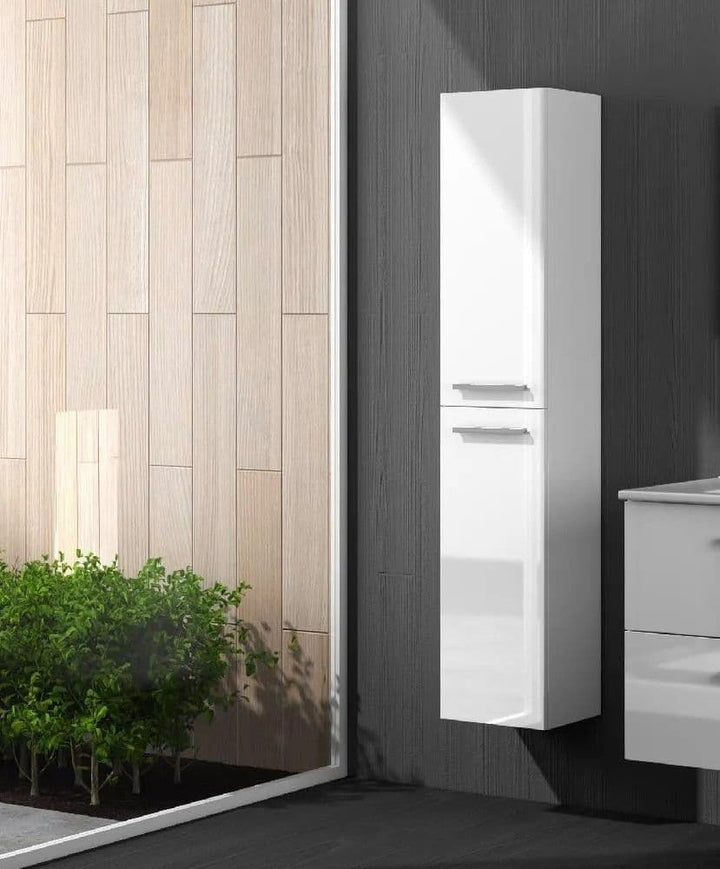 Orchid White Gloss 2 Door Wall Mounted Bathroom Storage Cupboard