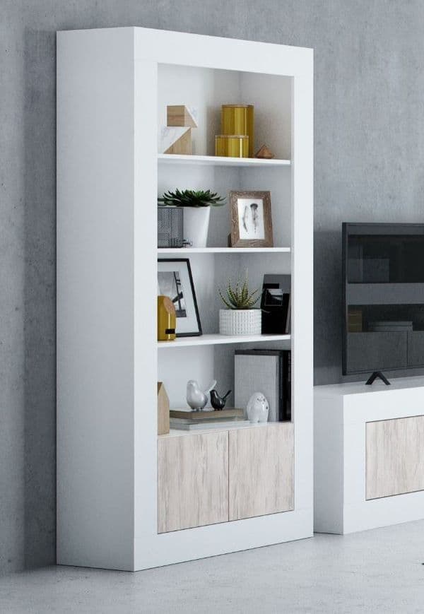 Marigold White And Wood Effect Tall Bookcase