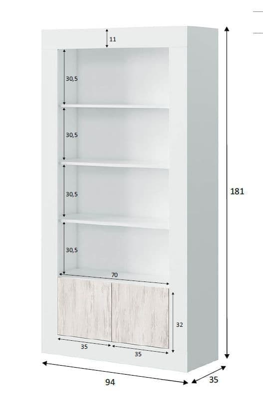 Marigold White And Wood Effect Tall Bookcase