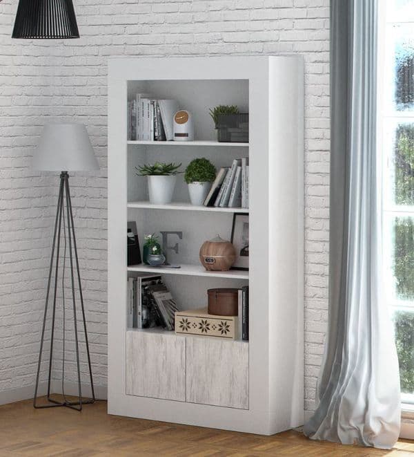 Marigold White And Wood Effect Tall Bookcase