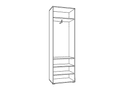 Rose White Gloss And Oak Effect Mirrored Narrow Wardrobe