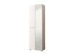 Rose White Gloss And Oak Effect Mirrored Narrow Wardrobe