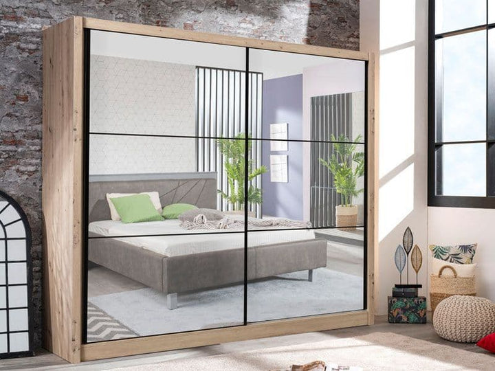 Orchid Artisan Oak Effect Full Mirrored Sliding Door Wardrobe