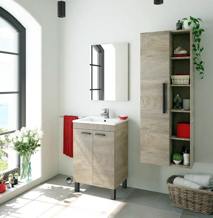Violet Oak Effect Bathroom Vanity Storage Wall Mounted Cupboard