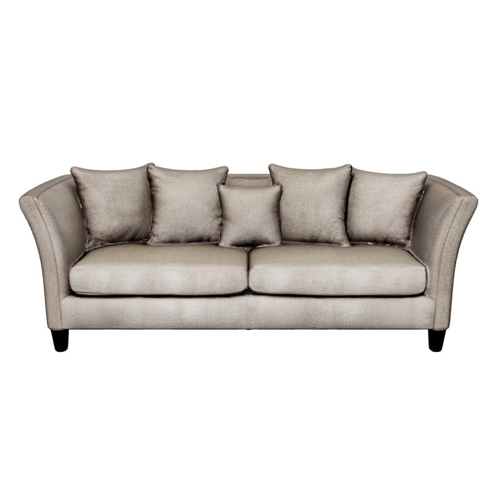 Vesper Taupe Cushion Back Three Seater Sofa