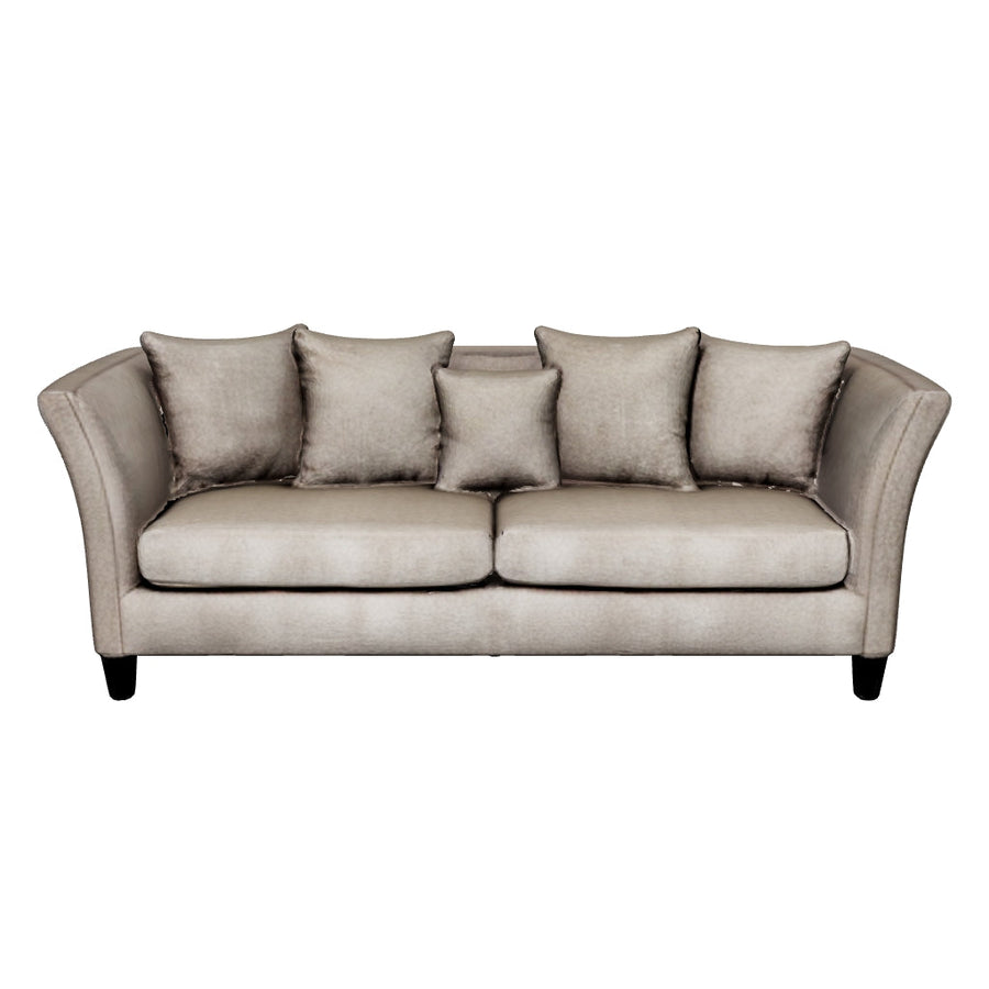 Vesper Taupe Cushion Back Three Seater Sofa