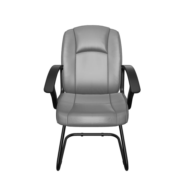 Bella Medium Back Black Bonded Leather Black Frame Cantilever Visitor Chair