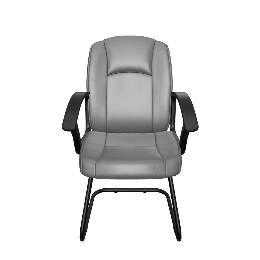 Bella Medium Back Black Bonded Leather Black Frame Cantilever Visitor Chair