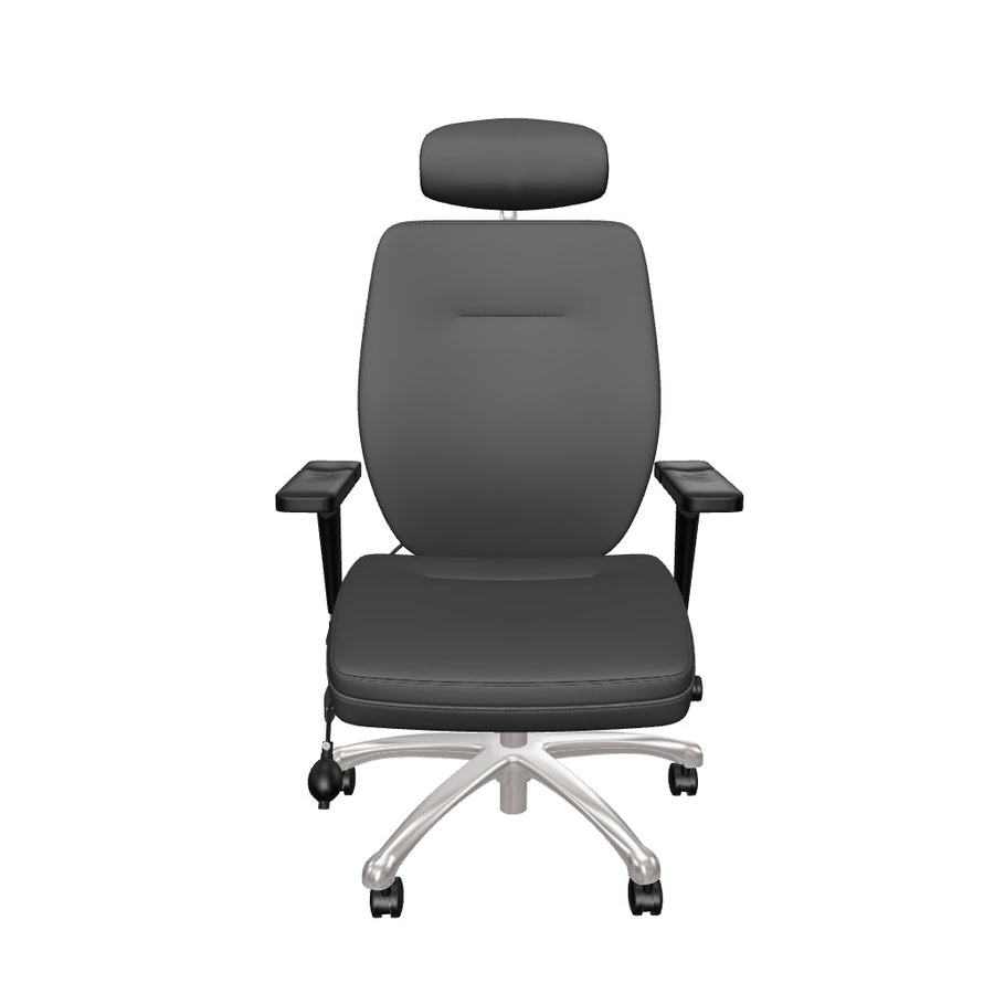 Domino High Back Black Ergonomic Posture Chair with Arms and Headrest