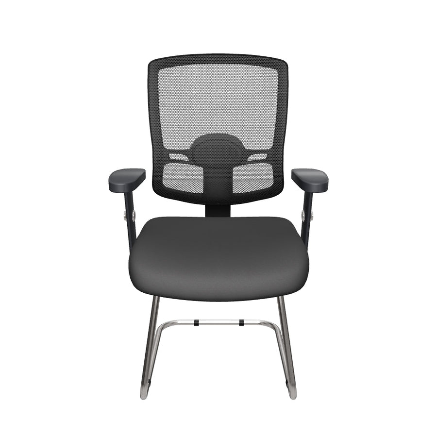 Portland Mesh Back Cantilever Visitor Chair with Arms