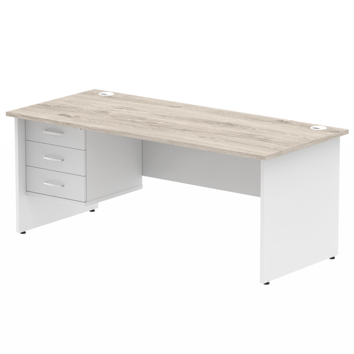 Impulse 1800mm Panel End Straigh Desk With Single Fixed Pedestal