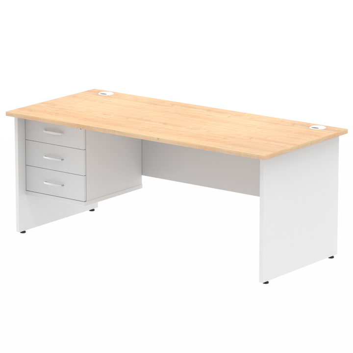 Impulse 1800mm Panel End Straigh Desk With Single Fixed Pedestal