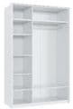 Violet 3 Door White High Gloss Mirrored Wardrobe