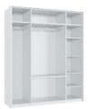 Violet 4 Door 2 Drawer White High Gloss Mirrored Wardrobe