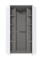 Tulip Full Mirrored and White 2 Door Corner Wardrobe
