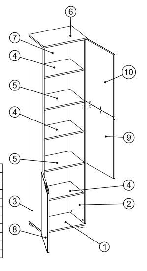 Tulip White Short Narrow Storage Cabinet