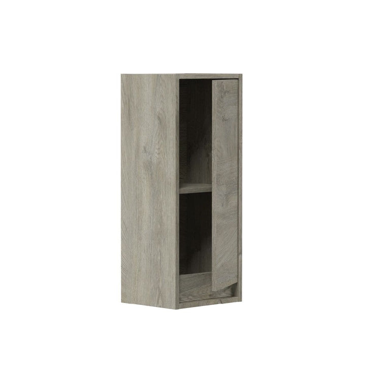 Daisy Grey Oak Effect 1 Door Wall Mounted Floating Bathroom Cupboard