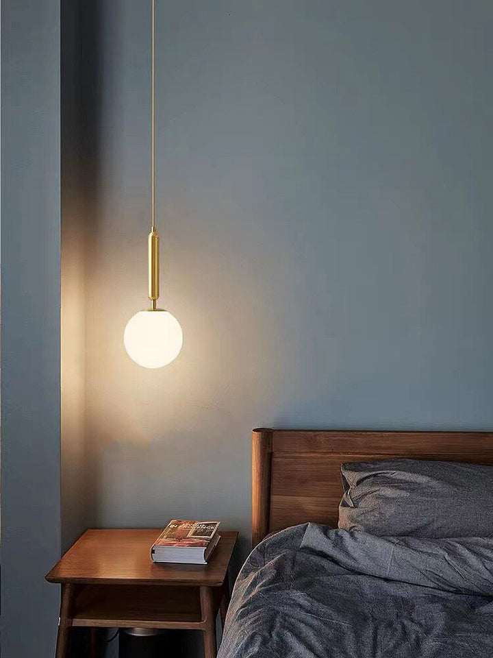 Decorica LED Globe White and Gold Single Pendant Light
