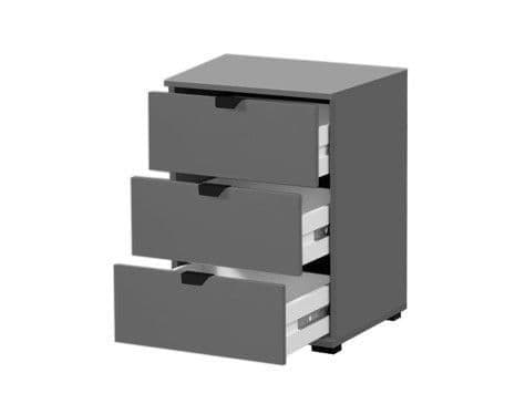 Iris Grey 3 Drawer Bedside Table