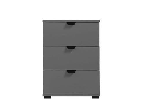 Iris Grey 3 Drawer Bedside Table