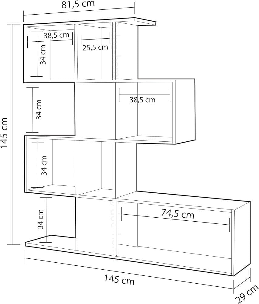 Orchid Oxide Dark Brown and White Bookcase