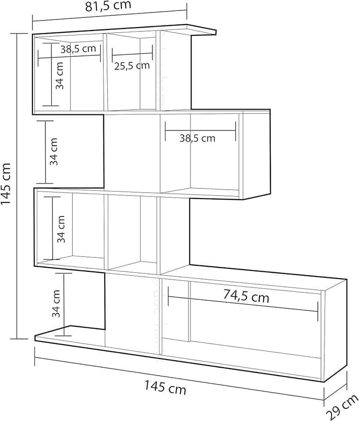 Orchid Oxide Dark Brown and White Bookcase